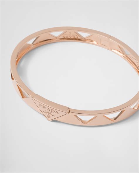 Rose Gold/white Eternal Gold Bangle Bracelet In Pink Gold With 